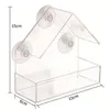 Other Bird Supplies Feeder Acrylic Transparent Outdoor Window feeder Tray House Pet Suction Cup Installation Type 230130