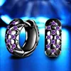 Hoop oorbellen Hainon Purple CZ Crystal Wedding For Women Black Gold Silver Color Gevulde sieraden Party Betrokkenheid Earring