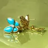 Rücken Ohrringe Urlaub Marke Schmuck Frauen Blau Schmetterling Stud Asymmetrisches Design Europäischen Exquisite Party Geschenke Zugang