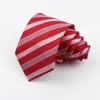 Bow Ties Men's Silk Tie Fashion Skinny 7cm Jacquard randig rutig slips manlig smal rosa kostym skjorta gåva bröllopsfest tillbehör