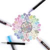 Markers 24Colors Doodle Dazzle Double Line Magic Shimmer Paint Pens 07mm tip for Greeting Cards Craft Posters Paintins 230130