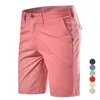 Mäns shorts man sommar bomull mitt midja manlig casual affärsmän tryckt strand stretch chino klassisk passform kort homme 230130