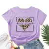 Maglietta da donna Estate Cotone Moda donna Magliette Leopard Heart Print Abiti a maniche corte Vintage Ladies Tee Top Donna ONeck TShirts 230130