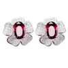 Boucles d'oreilles à tige naturel véritable péridot ou grenat boucle d'oreille en argent Sterling 925 bijoux fins 1.35ct 2 pièces pierres précieuses B8061502