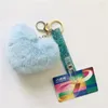 Keychains Debit Grabber Kontaktlöst akrylmaterial Kort Puller Heart Plush Keychain Clip för långa naglar