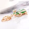 Keychains EASYA Unique Design Cute Rhinestone Green Frog Keychain Key Holder Women Handbag Pendant Accessories Car Rings