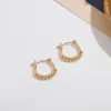Boucles d'oreilles créoles minimaliste géométrique boucle d'oreille perle petit cercle pour les femmes mode couleur or minuscule métal rond bijoux cadeaux