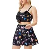 Kvinnors badkläder täcker båge Kvinnors baddessdräkt Push Fjäril Tryckt baddräkt Feminina Summer Split Beachwear Mujer