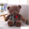 Stuffed Plush Animals 35Cm / 50Cm Lovely Teddy Bear Toys Cute Bears With Heart Doll Girls Valentines Gift Kids Baby Christmas Brin Dhfvb