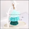 Party Favor Mode Colorf Boho Tassel Porte-clés Sac de voiture Clé Creative Pendentif Mignon Porte-clés Homard Fermoir Accessoires Bijoux Cadeau W Dhl7D