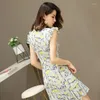 Ethnic Clothing Chinese Dress Qipao Woman Print Sundress 2023 Summer Style Fashion Cheongsam Vintage Sweet Improved Qi Pao Vestidos TA2456