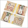 Jeux de nouveauté Prop Cad Game Money 5/10/20/50/100 Copie Dollar canadien Canada Billets de banque Faux billets Accessoires de film Livraison directe Jouets Cadeau DhjgrVJB3