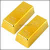 Party Games Crafts Replica Gold Bar Fake Golden Brick Blion Movie Prop Novelty Gift Joke Doorstop Paperweight For Halloween Wester Dhyzt