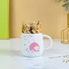 Tasses dessin animé créatif isolation tasse d'eau en céramique avec couvercle miroir Couple café cadeau Souvenir