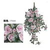 装飾的な花人工花Rattan Vine Wall Hange Simulation Rose Party Festival Home Room Decor Accessories結婚式の装飾