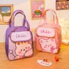 Bolsas de almacenamiento Kawaii Lunch Bag Cute Bear Picnic Travel Breakfast Box Girl Impermeable 4 colores