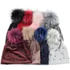 Berets geebro moda dla dorosłych perłowa czapka czapka z 15 cm faux fur