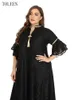 Plus size jurken toleen dames maat grote maxi elegant avondfeest zomer zwart abayas long moslim festival oversized kleding 230130