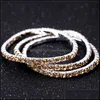 Charm Bracelets Pretty Rows Crystal Rhinestone Bracelet Bangle Bling Wristband Women Beautif Jewelry Fashion Wedding Bridal Drop Deli Dh713