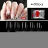 Falska naglar 500 st/väska nagelpetsar Fake Akrylförlängning Full Half French Coffin UV Gel Manicure Tip Manicures