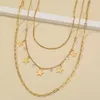Choker Chokers Factory Necklace Jewelry Ins 5点星ジルコンタッセルシンプルボヘミアツインマルチレイヤーチェーン女性Bloo22
