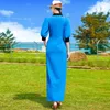 Casual Dresses Office Lady Summer Dress Straight Pencil Half Sleeve Women Vintage hackad krage Party Even Clothing Puff