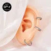 Hoop Earrings G23 Titanium Earring 16G Side Insert ZC Half Ring And Welded Ball Open Nose Seamless Piercing Jewelry