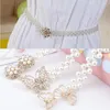 Belts Full Pearl Elastic Waist Chain Fashion Rhinestone Girdle Bowknot Flower Buckle Waistband Ladies Dress Stretchy Beads Belt