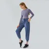 Actieve shirts lichtgewicht crew nek nek yoga sport vrouwen met lange mouwen vrouwen gezellige zachte huidvriendelijke fitness Activewear workout gewone crop top