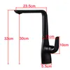 Kökskranar Pure Black Faucet 360 Ronating Blackend Sink Tap Cold and Mixer Svart Kök/badrumsblandning