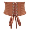 Belts Women Ladies Fashion Stretch Belt Tassels Elastic Buckle Wide Dress Corset Waistband High Quality Solid Color