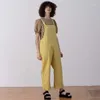 Men's Pants YUTU&MM Homemade Lemon Yellow Cotton Street Style Jumpsuit Overalls Trousers Multi Pocket Shirt Collar Cargo