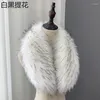 Scarves 2023 Faux Fur Collar For Women Men Luxury 90cm Fluffy Scarf Autumn Winter Jackets Hood Kids Coat Warm Trims