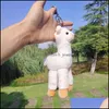 Porte-clés Longes Mignon Belle Alpaga En Peluche Jouet Alpagas Japonais Doux En Peluche Moutons Lama Animaux Poupées Porte-clés Poupée 18Cm 291C3 Dr Dhykw