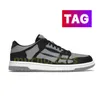 Designer Skel-top Running Chaussures Skel Top Low Low Great Le cuir authentique Triple Blanc Black Black Gris En cuir Squelette Applique supérieure Low Cutter Runner Men Femme Bneakers