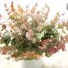 Fleurs décoratives simples soie artificielle petite Lysimachia Christinae Hance Eucalyptus plante herbe pour bricolage bouquet de fleurs maison mariage