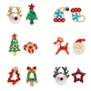 Brincos do garanhão Árvore de Natal Elk Antler Star Socks Hat Bell Papai Noel Caixa de presente Crystal Pearl GiftStud Dale22