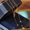 Correntes Real 18k Gold Bead Colar Pure Au750 Chain for Women Fine Jewelry Gift NE034CHAINS