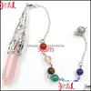 Cadenas Hombres Mujeres Curación Natural Gema Piedra Joyería Reiki Pirámide Pendum Hexagonal Chakra Cadena Cristales Colgante Amet Wicca 1872 Gota Dhlaq