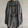 Erkek Tişörtler Emo Erkekler Gotik Koreli Unisex Street Giyim Japonya Cadılar Bayram