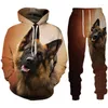 Men's Tracksuits 2023 3D German Shepherd Printed Men's Hoodies Sweatshirt Set Men/Women Sport And Casual Unisex Clothing Male Suit