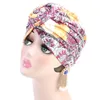 Beanies Women Ethnic Style Muslim Scarf Cap Gifts Casual Twist Turban Hat Soft Decorative Hairwrap Daily Accessories Top Knot Floral1 Wend22