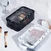 Bolsas de cosméticos bolsa de PVC transparente portátil para mujer, organizador de maquillaje, estuche de belleza, Neceser impermeable, almacenamiento, artículos de tocador de viaje