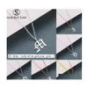 Pendant Necklaces Ancient Letters For Women Stainless Steel Old English Az Initial Necklace Friends Family Party Jewelry Drop Delive Dhgtu