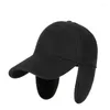 Boll Caps Dad Winter Bomber Hat Vuxen skid Tjock varm fleecefoder Filt Sport Big Head Man Plus Size Wool Baseball Cap 55-59cm 60-65cm