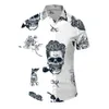 Men's Casual Shirts Summer Hawaiian Skull For Men 3d Printed 5xl Beach Short Sleeve Button Oversized Camisa 230130