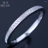 Cluster Rings Helon Solid 14k White Gold Pave Natural Diamonds Engagemang Anniversary Ring utsökta fina smycken Half Eternity Band