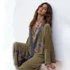 Повседневные платья vestidos boho hippie chic vintage vintage цветочная вышивка кардиган пляжная поездка Kimono Pareo с длинным рукавом крышка накидки Maxi платье 230130