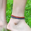 Anklets 패션 레드 로프 구리 구슬 벨 버클 앤 클렛 여성 한국어 버전 단순한 학생 넥타이 발