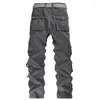 Men's Pants 2023 Casual Cargo Men Work Male Loose Fit Cotton Straight Leg Workwear With Muti Pockets Military